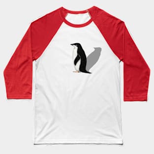 Adelie Penguin with Shadow Baseball T-Shirt